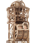 Sky Watcher Tourbillon Table Clock 3D Wooden Puzzle For Adults, DIY Mechanical Watch Kit, 3 Axis Tourbillon With Adjustable Balance Wheel, 338 Pieces, Working Clock, Great Father's Day Gift, Learn To Build, vertical wooden desk clock