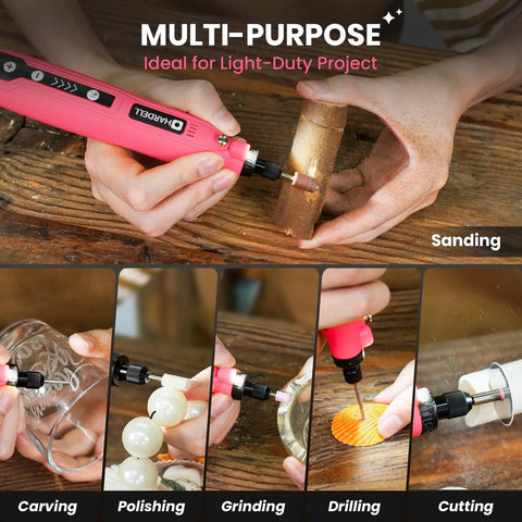 Mini Cordless Rotary Tool Kit With 5 Speed 3.7V Rechargeable USB Charging 129 Accessories used for various tasks