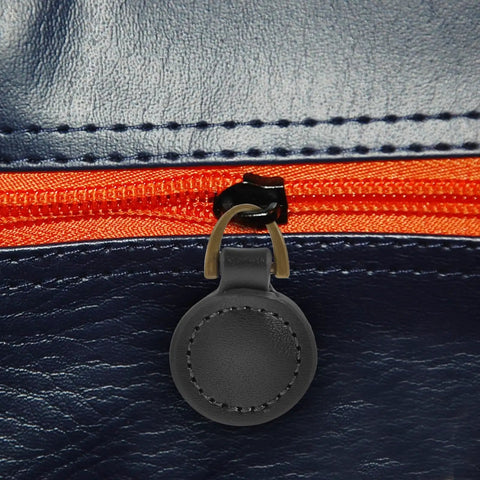 Five Piece Set Of Badass Black Alloy Zipper Pull Replacement Tabs For Heavy Duty Backpacks, close-up of zipper with black tab.