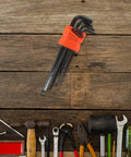 HOMOCONO 2 Sets L Shaped Hex Key Wrench Kit Made of Tough High Carbon Steel With Wear Resistant Finish And Comfortable Ergonomic Grip For Tight Bike Repairs And Electronic Device Assembly Jobs, metric sizes in orange holder
