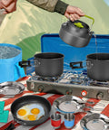 Go To Ultimate 29 Piece Camping Cookware Mess Kit With Nonstick Lightweight Pots And Pans Kettle Collapsible Water Container And Bucket