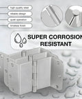 3 Pack Offset Door Hinges Brushed Nickel 3.5 Inch 5/8 Inch Radius Swing Clear For Exterior And Interior Doors With Wall Stopper And Grease Heavy Duty Hardware displayed with corrosion resistance features.