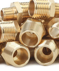 Brass Pipe Hex Reducing Nipple Fitting 1/2 Inch to 1/4 Inch Male NPT for Plumbing and HVAC, Heavy Duty Brass Nipple Bulk Pack of 200