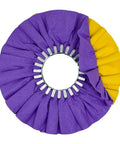 10 Inch Combination Airway Buffing Wheels for Metal Polishing with tailored purple and yellow fabric layers