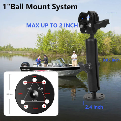 Rock Solid Trolling Motor Stabilizer Mount With Grippy Silicone Grip Reduces Bounce And Vibration On Trailers And Rough Rides 360 Degree Adjustable Clamp 9.05 inch height