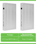 Replacement F1 True HEPA Filter Ninety Five Percent Particle Capture For Filtrete C01 And T02 Room Air Purifiers 2 Pack