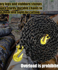 G80 Transport Binder Chain One Quarter Inch Fourteen Feet With Clevis Grab Hooks, rolled chain near stacked logs.