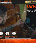 Artist using Master Blaster Airbrush Compressor With Tank For Hobbyists And Pros for detailed painting project indoors.
