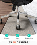 Ergonomic Mesh Office Chair With Adjustable Lumbar Support High Back 400 Lbs Capacity PU wheels on hardwood floor