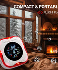 Must-Have Plug-In 4-In-1 Carbon Monoxide And Combustible Gas Detector With Temp And Humidity Sensor in a cozy room setting