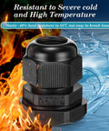 100 Pack 1/2 NPT Black Nylon Cable Glands IP68 Waterproof, fire and water resistant display