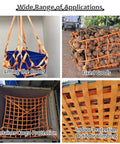 Heavy Duty Cargo Lifting Net And Strap Set For Secure Hoisting In Trucks And Industrial Jobs Durable Material Handling Gear That Makes Lifts Easy Lay Flat Center Your Load And Fasten Four Straps For A Stable Safe Lift. orange polyester cargo lifting net for truck, container, and goods hoisting