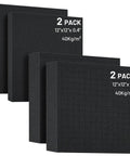 Dual Thickness Foam Insert Kit With Pick And Pluck Layers For Tool Drawers And Game Cases 4 Piece Set Including Two 12x12x2 Inches Sheets And Two 12x12x0.4 Inches Sheets For Customizable Protective Organizers; black foam sheets