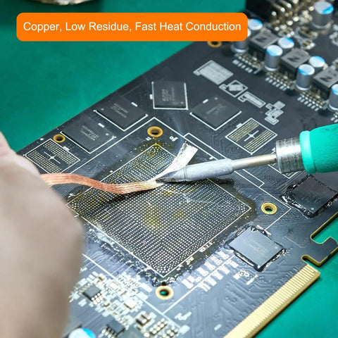 Desoldering Wick Braid No Clean Solder Wick 0.06 Inch Wide 5 Feet Long 2 Pack Pro Grade used on PCB with soldering iron