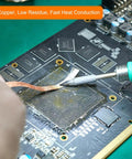 Desoldering Solder Wick Braid No Clean Pro Grade, 0.16 Inch Wide, 5 Feet Long Copper Wick removing solder from PCB
