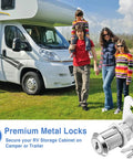 Pro Grade Zinc Alloy Cam Locks Keyed Alike 1 1/8 Inch Cylinder Fits Up To 0.9 Inch Panels secure locks for RV drawer.