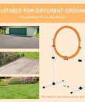 2 In 1 Adjustable Dog Agility Jump Set With Carry Bag Tire Jump Ring Or Hurdle Bar Quick Setup Portable Backyard Obstacle Course