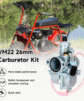 Beefed Up VM22 Carburetor Kit Upgrade For Predator 212 and Clone Engines with go-kart in background