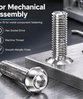 M2.5 Hexagon Socket Screws 304 Stainless Steel Semi Circular Pan Head For Mechanical Furniture And Electronics Assembly 4mm Length 100 Piece Pack