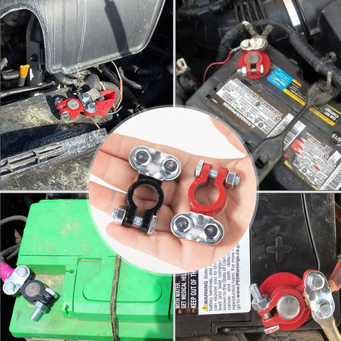 Color Coded Quick Release Battery Terminals Set With Top Post Connectors And Anti Corrosion Felt Washers for vehicles