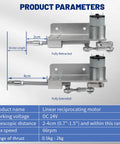 Mini Reciprocating Linear Actuator With 2cm To 4cm Stroke DC 24V 66 RPM diagram showing stroke length and product parameters.