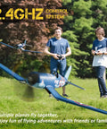 Two adults flying Brushless RC Plane For Adults With XPilot Stabilizer And 3D Aerobatics, F4U Corsair 500mm in a park