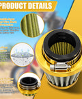 Two Pack 38mm Air Filter for 50cc to 200cc Small Engines, Fits Gy6 Apollo Scooters, ATVs, Dirt Bikes, Product Details