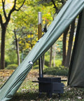 Tent with Fireproof Pipe Wrap Insulation 2 Inch Wide 16 Foot Long Fiberglass Heat Shield Tape For Stove Flue Protector