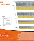 15 Gauge DA Angled Finish Nails 34 Degree Multi Size Pack Galvanized 1200 Nails For Pneumatic Or Electric Angled Finish Nailer