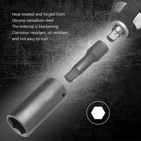 Ultimate 18-Pc Metric Hex Impact Socket Kit With Cr-V Steel Sockets From 10mm To 24Mm Plus Extensions And Storage Box For Your Garage Repair Jobs And Auto Hobbies, black hex impact socket