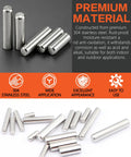 Dowel Pin Kit With 700 Stainless Steel Pins 42 Sizes From M2 To M8 Cylindrical Precision Pins Storage Case No Sweat For 3D Printer Jigs Fixtures Shelves And Precise Fastening Projects, 304 steel