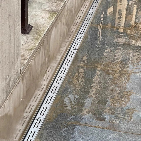 Installed Stainless Steel Trench Drain Kit For Outdoor Patio Deck Yard And Driveway Built To Last Heavy Duty French Drain System