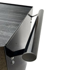 Close-up of handle on Beefy 26 Inch 5 Drawer Rolling Tool Chest Cabinet With Ball Bearing Slides Steel Tool Storage Box