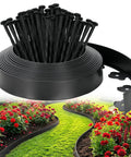 40 Ft No Dig Landscape Edging Kit With 60 Spikes 2 Inch High Heavy Duty Plastic Lawn Border For Flower Beds Walkways And Yard Landscaping Easy Install Black