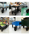 Built Tough 4 Inch Industrial Swivel Caster Wheels With Slam Lock Brakes Set Of 4 on various carts and work surfaces