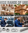 52 Piece Stainless Steel M6 Hardware Kit With 10 Inch Threaded Rods, Hex Lock Nuts, Acorn Cap Nuts, And Flat Washers, DIY furniture and repair use