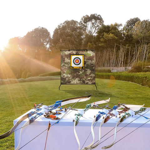 Camouflage Archery Target Backstop Beefy 2mm Thick Made From Heavy Duty High Density Fiber Cloth Handles Bows Up To 45 Lbs for outdoor use