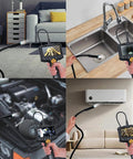 1080P HD Endoscope Camera With Light For Snaking Through Walls Vents Pipes And Engines IP67 Waterproof showing usage in diverse environments