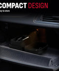 NACS To J1772 EV Charger Adapter For Level 1 And Level 2 Charging, 80 Amps At 250 Volts, stored in car glovebox with tray