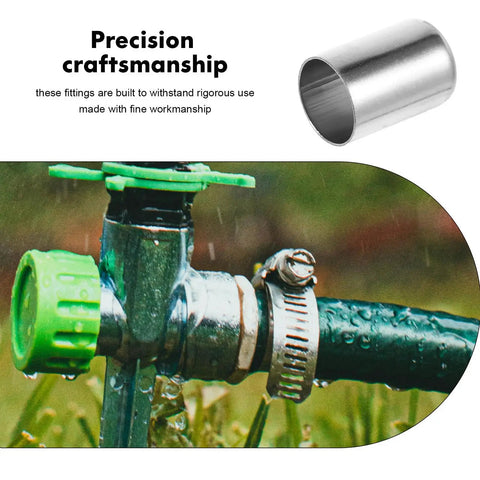 Solid Stainless Steel Hydraulic Hose Crimping Sleeves 100 Pcs Heavy Duty Ferrules Guarantee A Leak Free Connection used on hose fitting