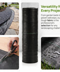 Heavy Duty Weed Barrier Landscape Fabric Ground Cover Pro Grade roll with close-up of fabric in a garden path setting