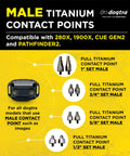 Full Titanium Contact Points Set Of 2, 1 Inch Male, Hypoallergenic And Lightweight Training Collar Accessories for 280X, 1900X, Pathfinder 2