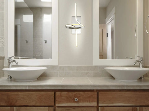 Totally Slick 9 Inch Chrome Modern Minimalist Integrated LED Vanity Light Sconce Dimmable Metal Wall Lamp For Bathroom Mirror