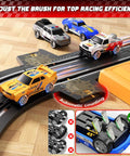 Epic Slot Car Race Track Set For Kids With 29 Foot Electric Track, 4 Slot Cars, Dual Racing Lanes, close-up on track details