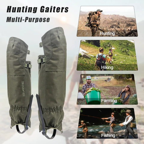 Tactical Leg Gaiters For Outdoor Hunting And Hiking Ultralight Waterproof Breathable Anti Tear Oxford Fabric Full Zip Trail