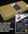 Brand badge card for Emerbu professional gel ball blaster on a cardboard box packaging.