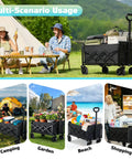 Heavy Duty Folding Wagon For All Terrain Use With 280 Lb Load Capacity Collapsible Utility Wagon On Wheels Beach Grocery
