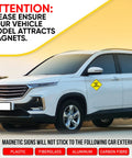 Baby On Board Car Magnet Sign 2 Pack 5x5 Inches Bright Yellow Reflective Safety Sticker on white car door