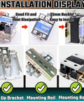 35Mm DIN Rail Mount Kit With Clamp And Screws For Solid State Relays installation display showing assembly steps and components