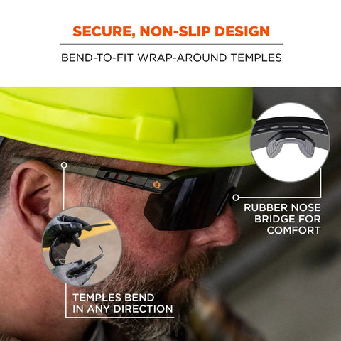 Legit Tough Oversized Blade Style Safety Glasses With Ansi Z87 Plus Rating And Custom Flex Fit Temples For Built Different Impact Resistance And Clear Peripheral Vision At Work